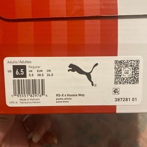 Brand New in Box TMC RS-X x Hussle Way Puma White US Mens 6.5 fits US Womens 8